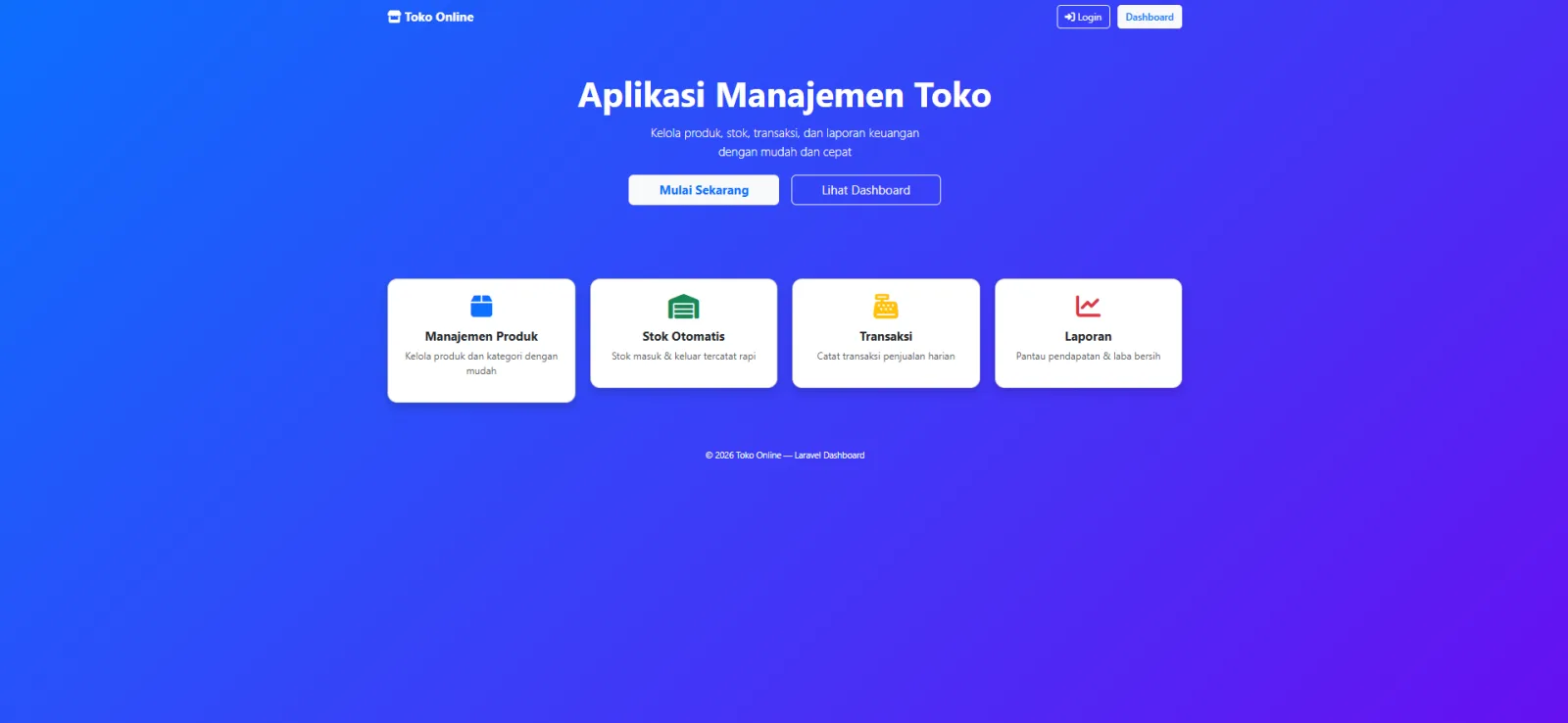 Aplikasi Stok Toko dengan Laravel