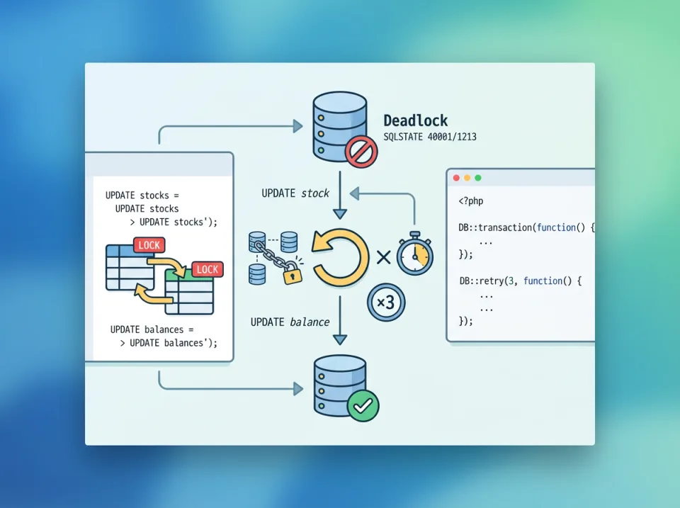 Deadlock MySQL di Laravel: Pola Retry Transaction yang Tepat untuk Update Stok dan Saldo