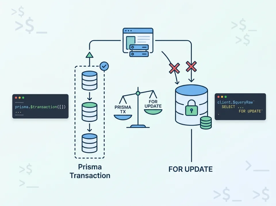 Prisma Transaction vs FOR UPDATE di Next.js: Kapan Harus Pakai?